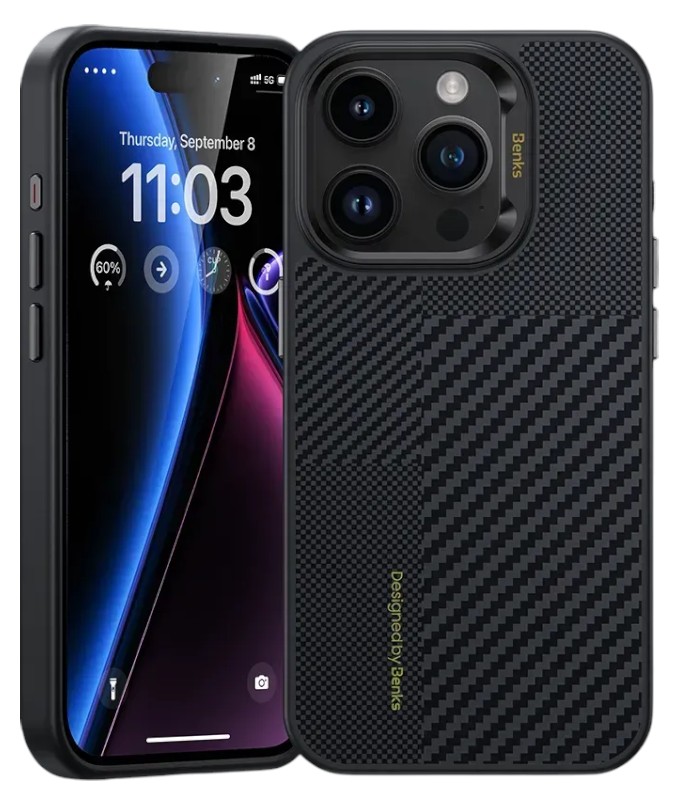 Чехол для смартфона Benks MagClap ArmorPro Montage Kevlar Black for iPhone 15 Pro Max (1322743) - Фото 1