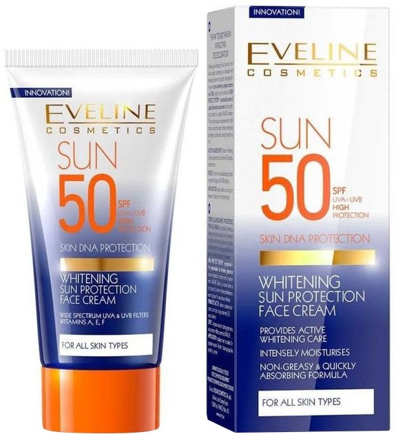 Средство для загара EVELINE отбеливающий с фильтром SPF50 50 мл (5907609380906) - Фото 1