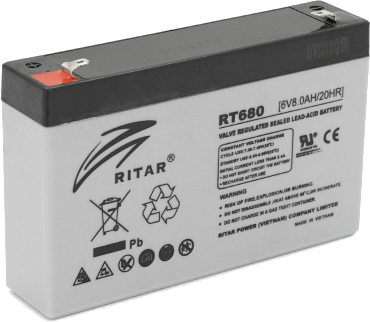 Аккумулятор для ИБП Ritar 6V 8Ah Black Case (RT680G) - Фото 1