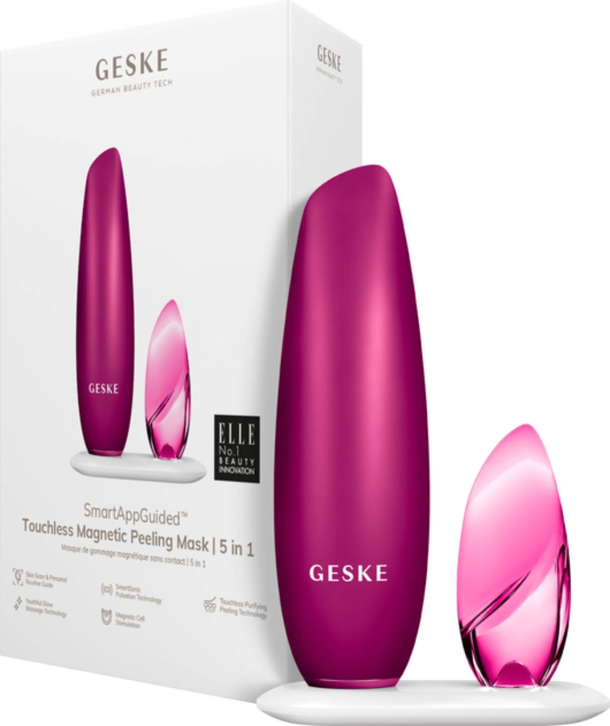 Безконтактна магнітна пілінг маска для обличчя GESKE Touchless Magnetic Peeling Mask 5 в 1 пурпуровий (GK000005MG01) - Фото 1