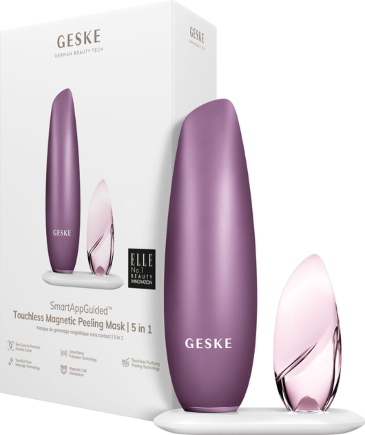 Безконтактна магнітна пілінг маска для обличчя GESKE Touchless Magnetic Peeling Mask 5 в 1 рожевий (GK000005PK01) - Фото 1