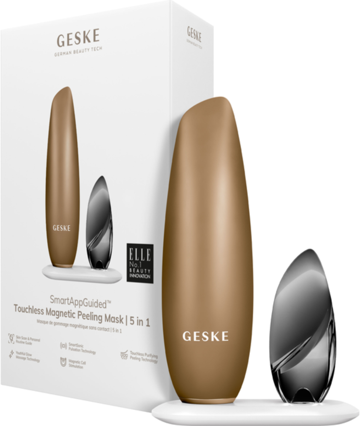 Безконтактна магнітна пілінг маска для обличчя GESKE Touchless Magnetic Peeling Mask 5 в 1 сірий (GK000005GY01) - Фото 1
