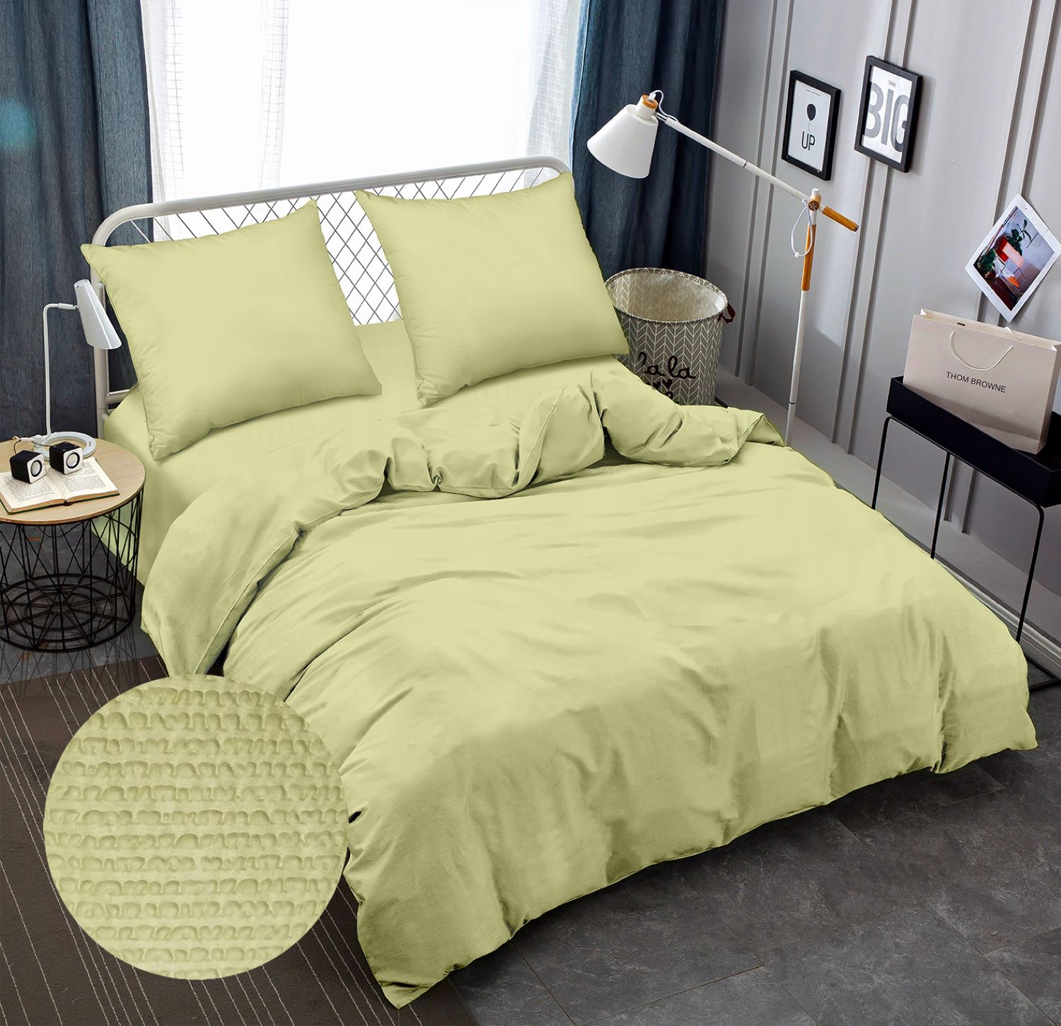 Комплект постельного белья Zastelli Lily Green жатка 200х220 см салатовый (13-0317) - Фото 1