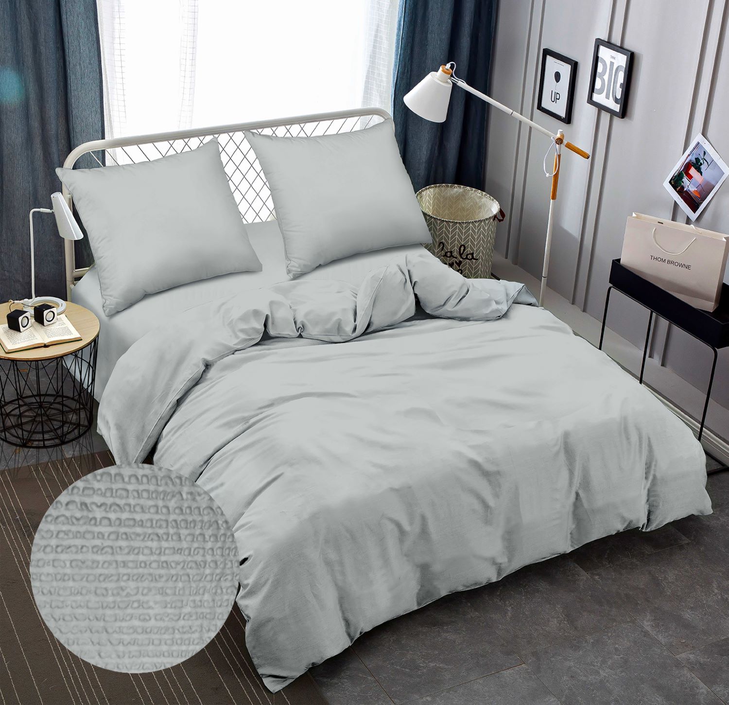 Комплект постельного белья Zastelli Pearl Blue жатка 200х220 см серый (14-4206) - Фото 1