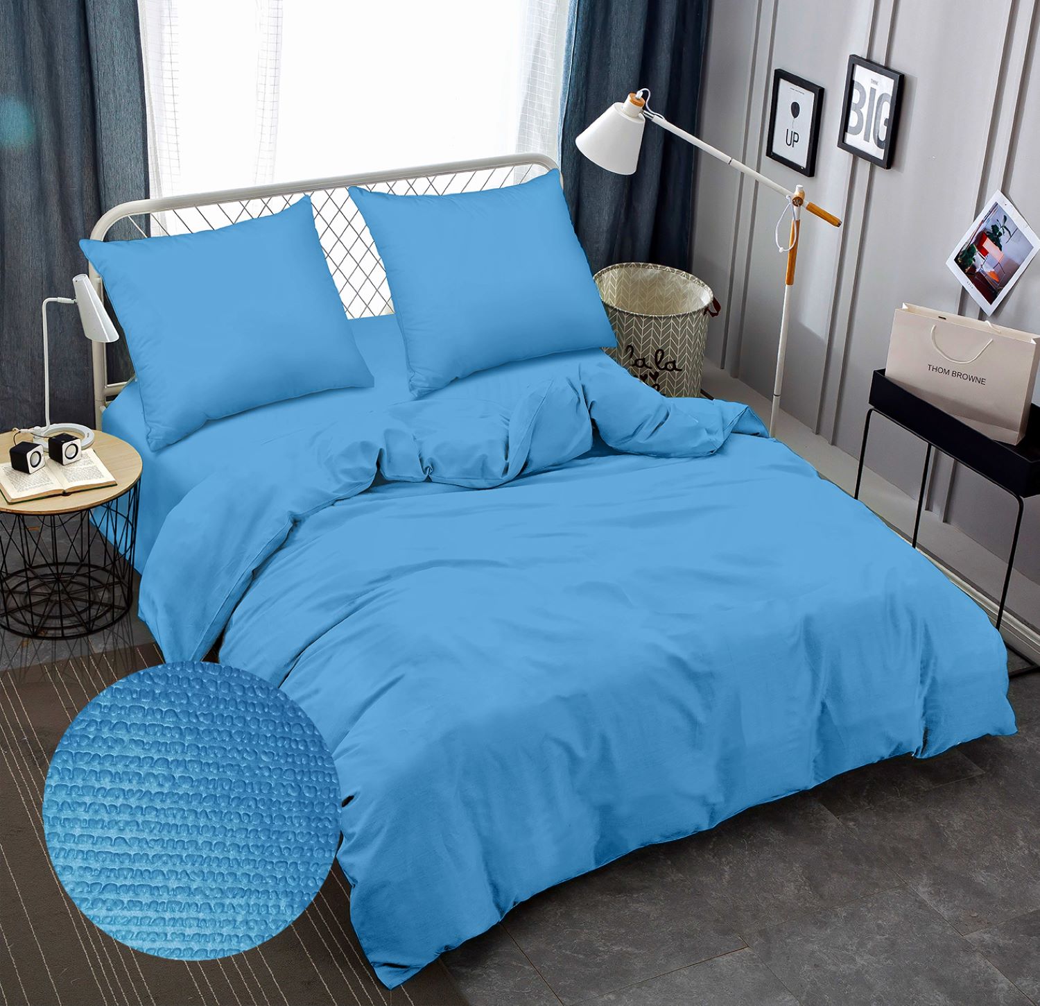 Комплект постельного белья Zastelli Bonnie Blue жатка 200х220 см голубой (16-4134) - Фото 1