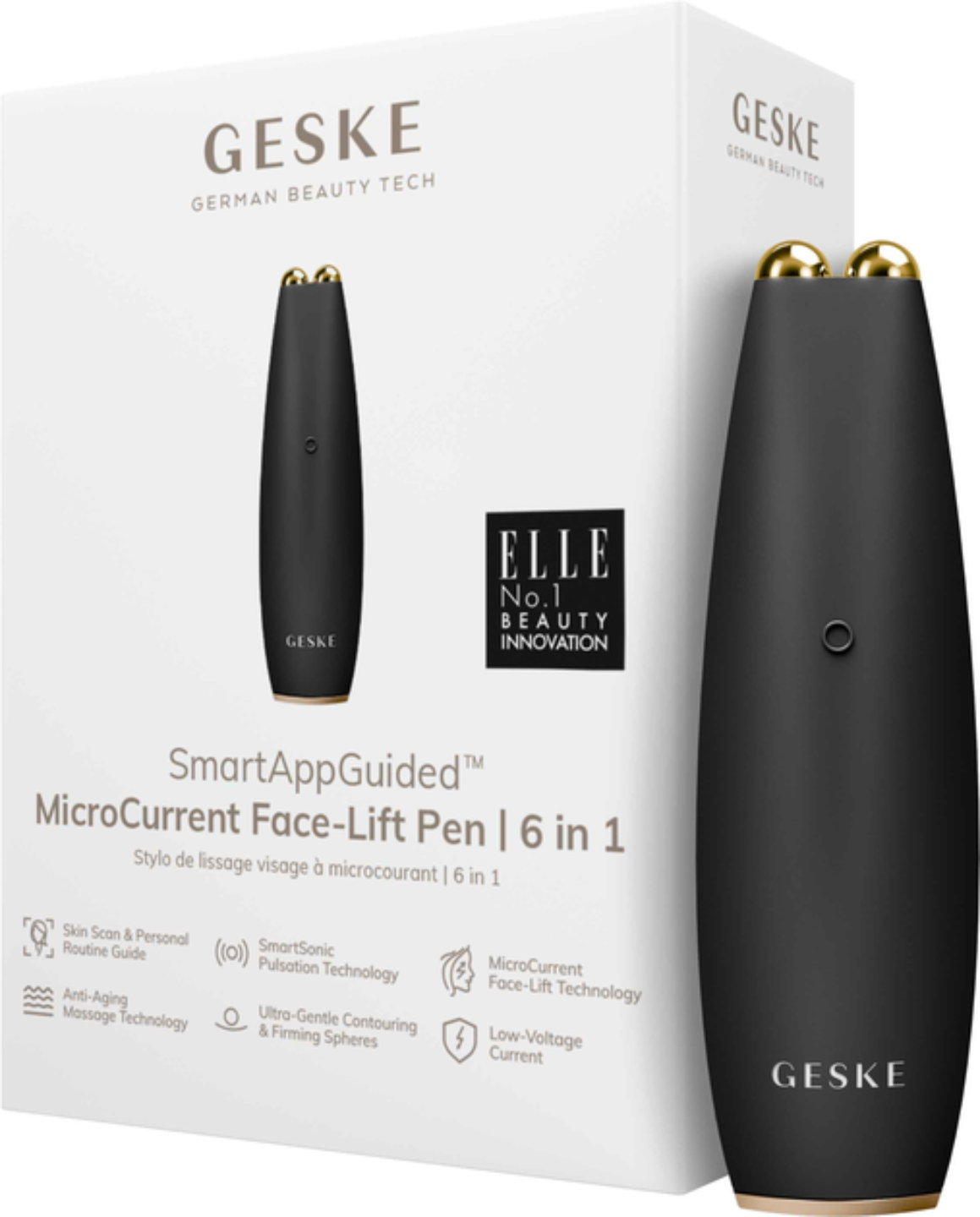 Мікрострумова ручка для підтяжки обличчя GESKE MicroCurrent Face-Lift Pen 6 в 1 сірий (GK000013GY01) - Фото 1