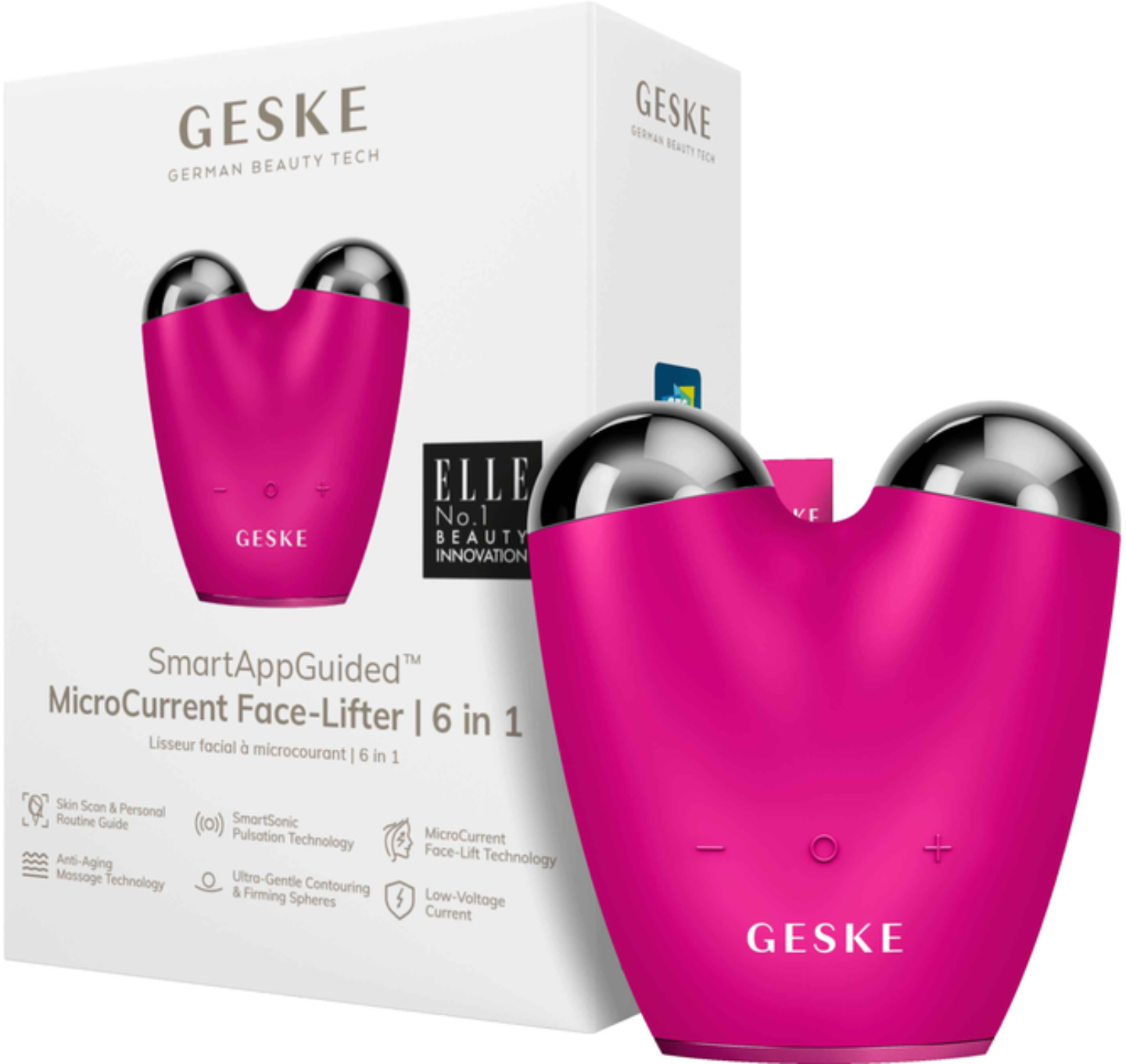 Микротоковая ручка для подтяжки лица GESKE MicroCurrent Face-Lifter 6 в 1 пурпурный (GK000015MG01) - Фото 1