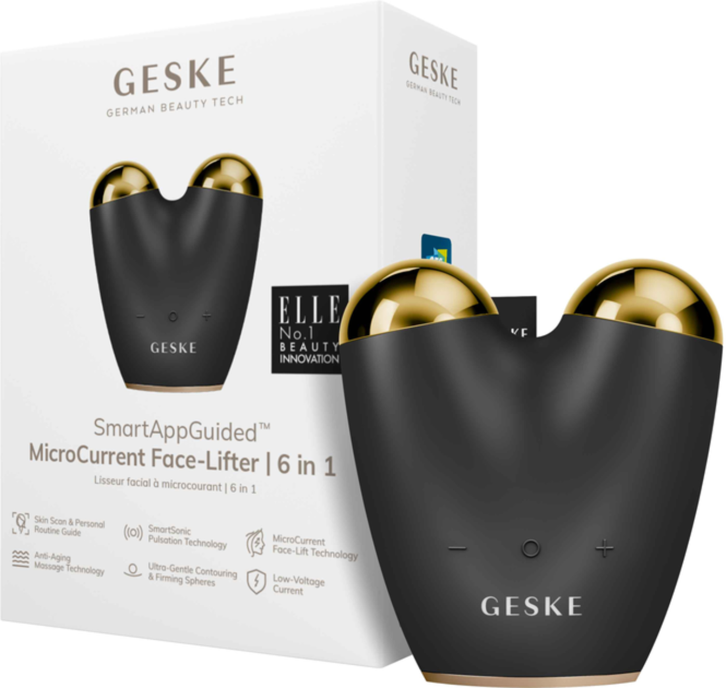 Микротоковая ручка для подтяжки лица GESKE MicroCurrent Face-Lifter 6 в 1 серый (GK000015GY01) - Фото 1