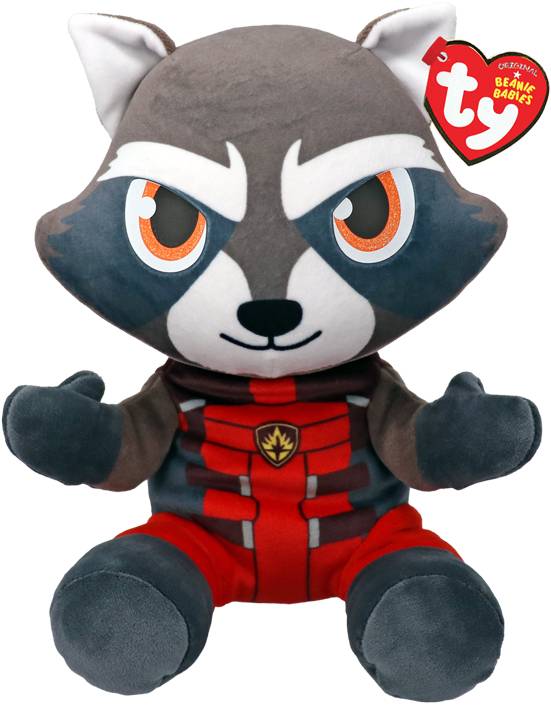 Мягкая игрушка животное TY Marvel Енот Ракета 15 см (44013) - Фото 1