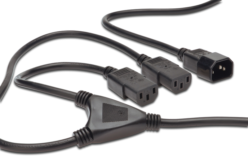Кабель питания Digitus C14 > 2xC13 1.7m (AK-440400-017-S) - Фото 1