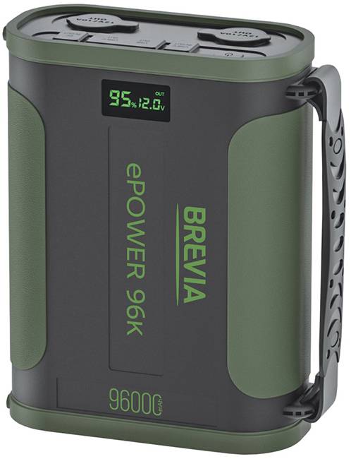 Батарея мобільна Brevia ePower 96k 96000mAh 307.2Wh 100W LiFePo4 Black/Green (44196MG) - Фото 1