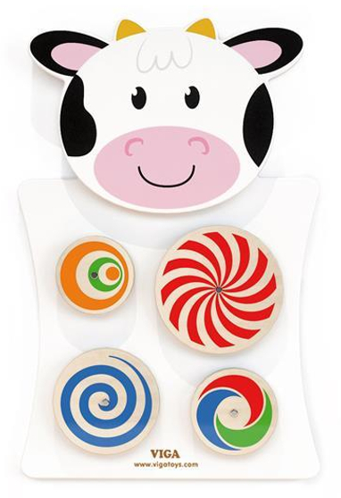 Бизиборд-доска Viga Toys Коровка с кругами (50677FSC) - Фото 1