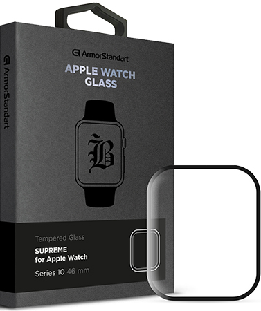Защитное стекло для смарт-часов Armorstandart Supreme Black Icon for Apple Watch Series 10 46 mm (ARM81457) - Фото 1