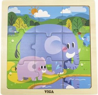 Головоломка из дерева Viga Toys Слоники 9 ел. (44626) - Фото 1