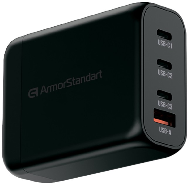 Сетевое зарядное устройство Armorstandart Resolute Power ARP-131 100W GaN Black (ARM70024) - Фото 1