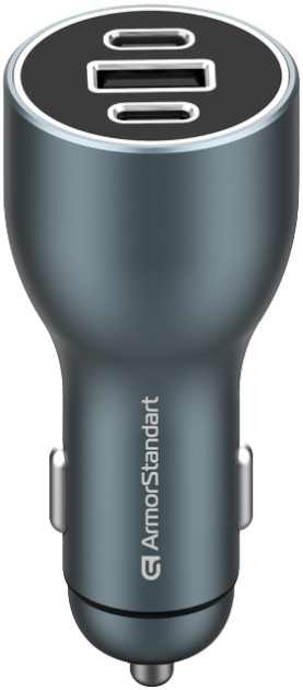 Автомобильное зарядное устройство Armorstandart Resolute Power ASPP-21 120W 2xUSB-C, USB (ARM70026) - Фото 1