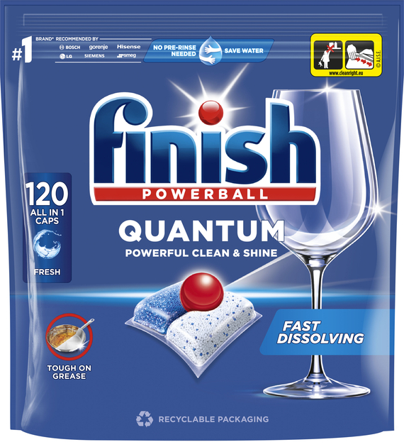 Таблетка для посудомоечной машины Finish Quantum All in 1, 120 шт - Фото 1