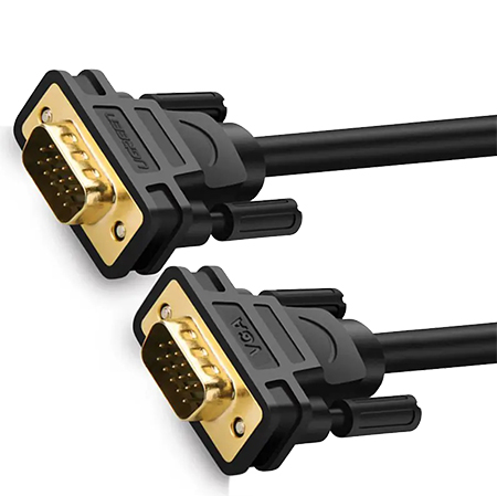 Кабель UGREEN VG101 VGA Male to Male Cable 3m Black (11631) - Фото 1
