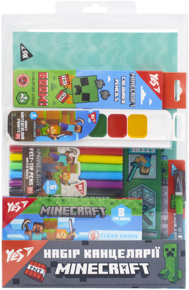 Купити Набір для малювання YES Minecraft 9 пр. (450173) - Фото 1 Набір для малювання YES Minecraft 9 пр. (450173) - Фото 1