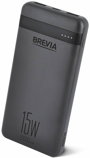 Батарея мобильная Brevia 10000mAh 15W (45115) - Фото 1