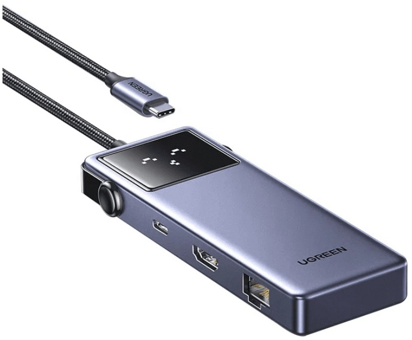 Купить Хаб USB UGREEN CM888 7-in-1 USB-C to 3xUSB, 1xUSB-C, HDMI, RJ-45, PD 100W Gray (45155) - Фото 1 Хаб USB UGREEN CM888 7-in-1 USB-C to 3xUSB, 1xUSB-C, HDMI, RJ-45, PD 100W Gray (45155) - Фото 1