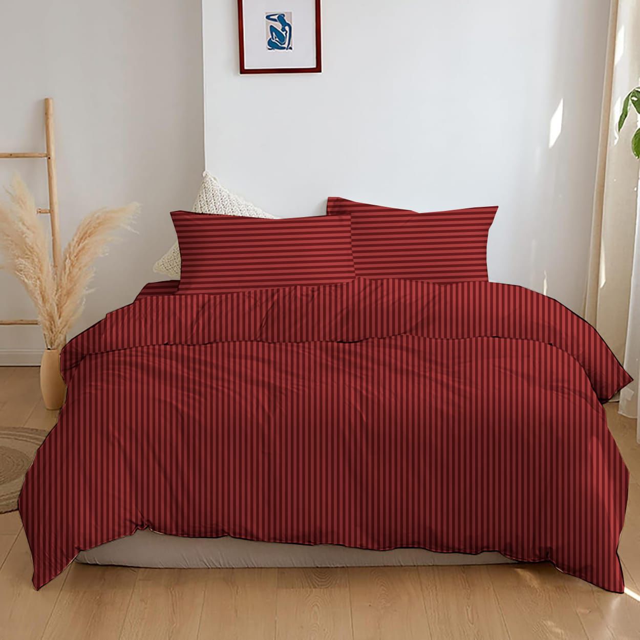 Комплект постельного белья Zastelli Garnet Stripe 1 cм бязь 200х220 см красный (19-1655) - Фото 1