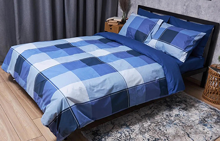 Комплект постільної білизни Moon&Star Бязь Gold Люкс Finland Blue 175х210 нав. 2х70х70 (MS-820004872) - Фото 1
