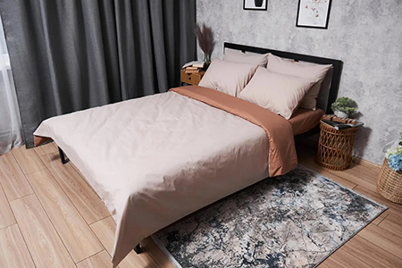Комплект постельного белья Moon&Star Бязь Gold Люкс Brown Blanc 175х210 нав. 2х40х60 (MS-820004555) - Фото 1