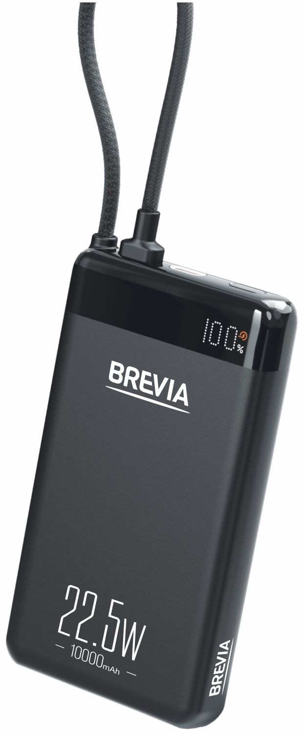 Купить Батарея мобильная Brevia ePower LCD 10000mAh 22,5W SuperSlim Metal Black + cable (45550SMB) - Фото 1 Батарея мобильная Brevia ePower LCD 10000mAh 22,5W SuperSlim Metal Black + cable (45550SMB) - Фото 1