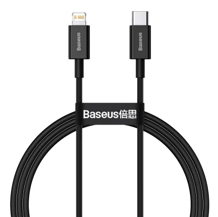 Кабель синхронізації даних Baseus Superior Fast Charging USB-C-Lightning, 1м Black (6932172631970) - Фото 1