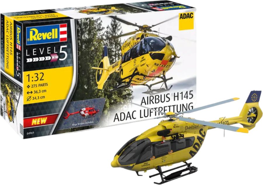 Набор для моделирования техники Revell Вертолет Airbus H145 ADAC Спасательная служба (RVL-04969) - Фото 1