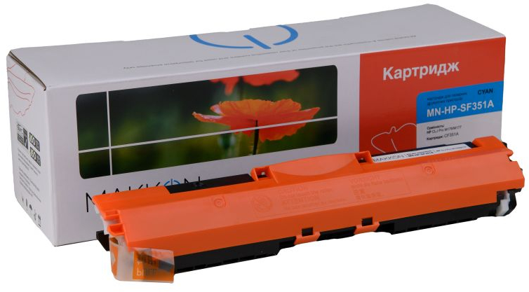 Картридж для лазерных принтеров/МФУ Makkon совместимый аналог HP СF352A (130A) yellow (MN-HP-SF351A) - Фото 1