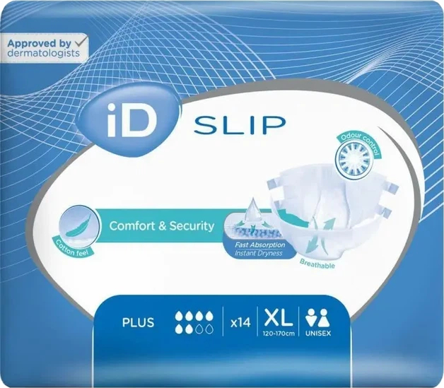 Одноразовые подгузники ID для взрослых SLIP Plus XL, 14 шт. (5414874003572) - Фото 1