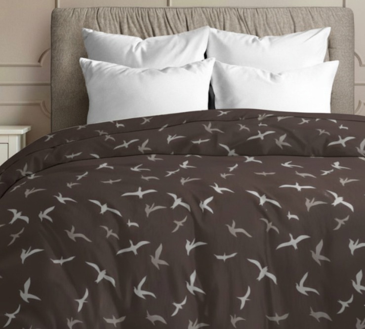 Купить Пододеяльник двуспальный Zastelli бязь Birds on brown Front 200х220 см (20479) - Фото 1 Пододеяльник двуспальный Zastelli бязь Birds on brown Front 200х220 см (20479) - Фото 1
