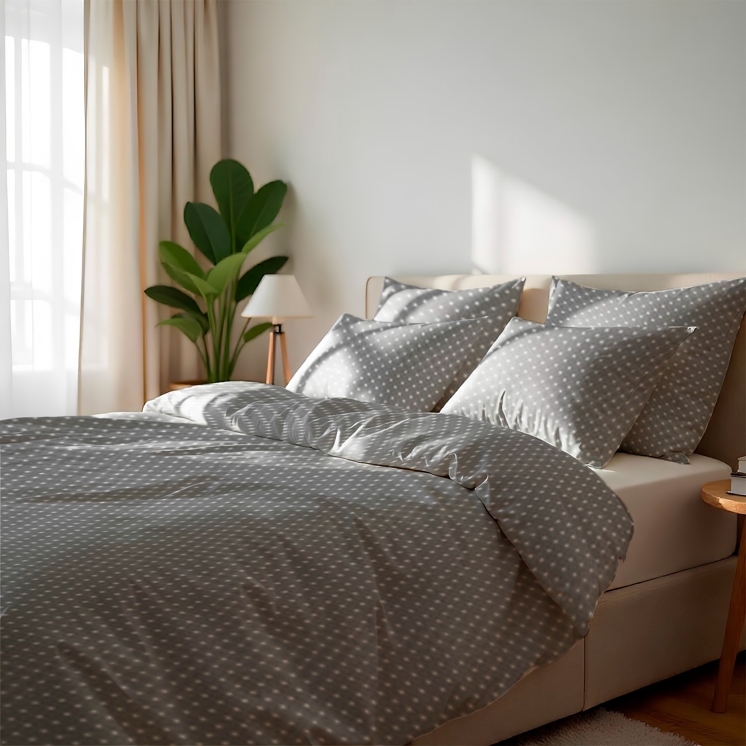 Купить Пододеяльник полуторный Zastelli бязь 41 белый горох на сером 145х210 см (20488) - Фото 1 Пододеяльник полуторный Zastelli бязь 41 белый горох на сером 145х210 см (20488) - Фото 1