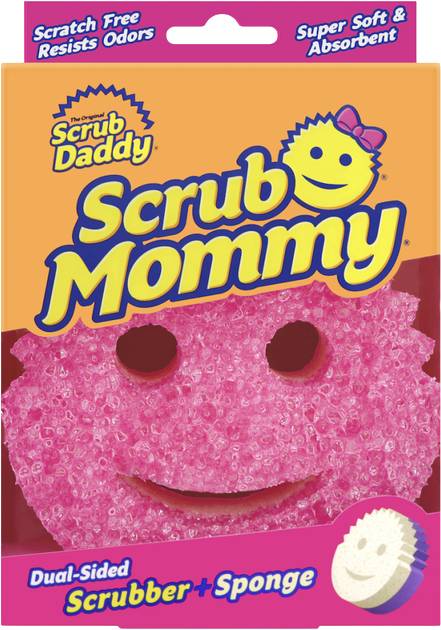 Губка для миття посуду поролонова Scrub Daddy Mommy рожева/фіолетова New (5060481023900) - Фото 1