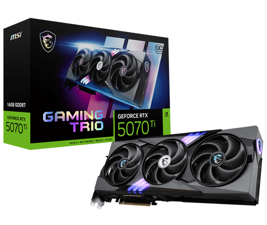 Відеокарта MSI GeForce RTX 5070 Ti 16G GAMING TRIO OC - Фото 1