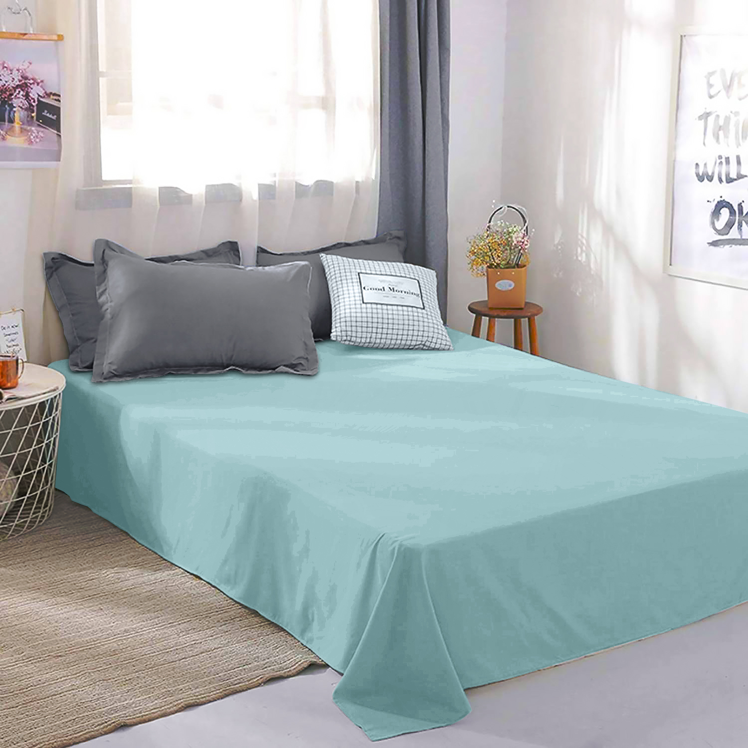 Простынь полуторная Zastelli бязь 12-4608 Clear Water 145х210 (19613) - Фото 1