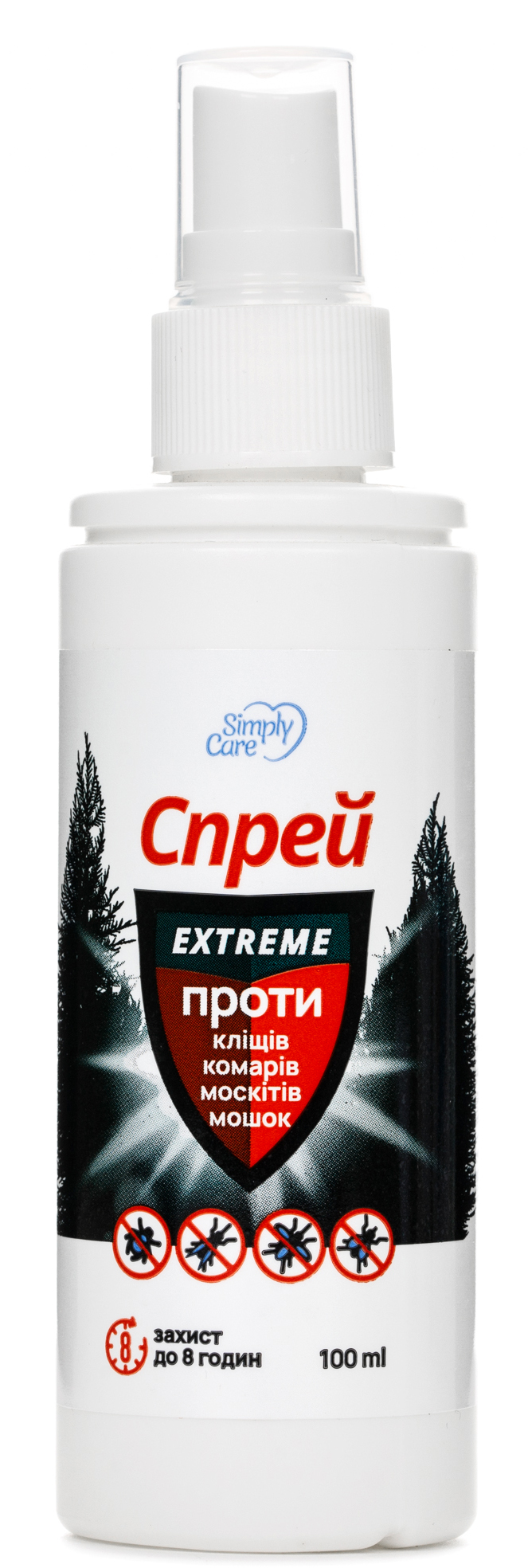 Спрей от насекомых Simply Care против комаров и клещей Экстрим 100 мл №1 (4820159840236) - Фото 1