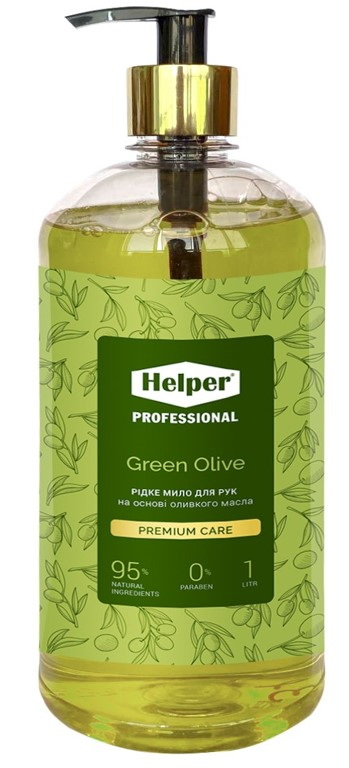 Жидкое мыло для рук Helper Professional Премиум Green Olive 1000 мл (4820183972965) - Фото 1