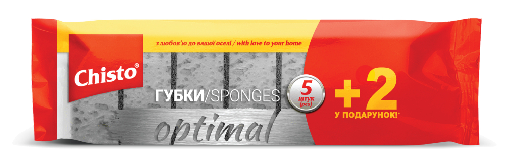 Купити Губка для миття посуду поліуретанова Chisto OPTIMAL 7 шт. (4820204702625) - Фото 1 Губка для миття посуду поліуретанова Chisto OPTIMAL 7 шт. (4820204702625) - Фото 1