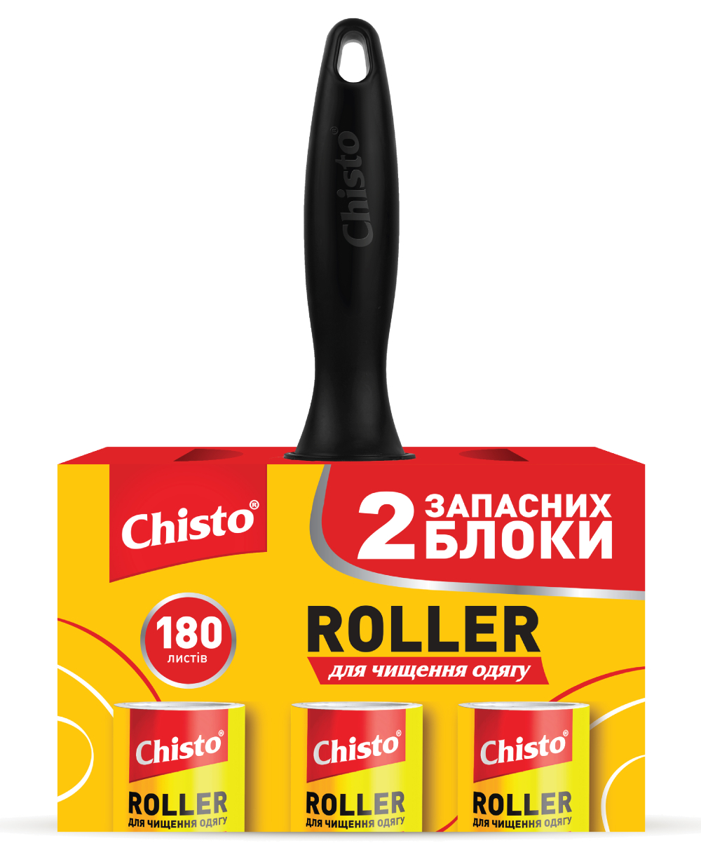 Валик для чищення одягу Chisto RoLLer + 2 шт. запасний блок  (4820204702748) - Фото 1
