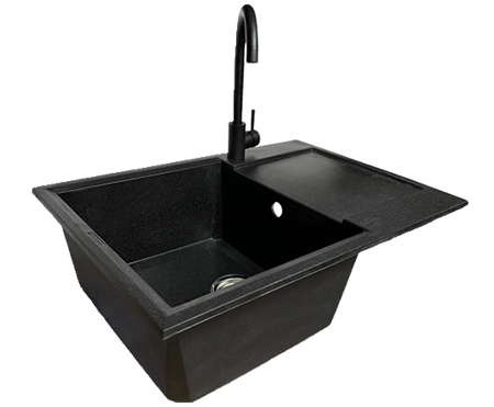Мойка кухонная+смеситель Adamant Horizon Medium черный (4824296104403) - Фото 1