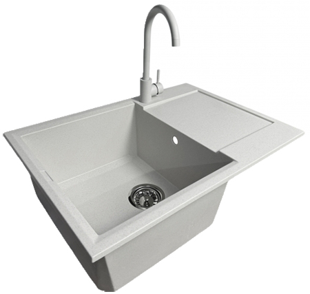 Мойка кухонная+смеситель Adamant Horizon Medium Old stone (4824296104410) - Фото 1