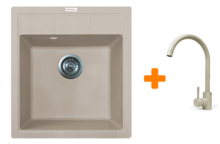 Мойка кухонная+смеситель Adamant Brick Avena (4824296209206) - Фото 1