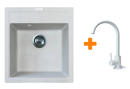 Мойка кухонная+смеситель Adamant Brick Old stone (4824296209210) - Фото 1