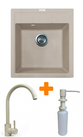 Мойка кухонная+смеситель+дозатор Adamant Brick Avena (4824296209706) - Фото 1