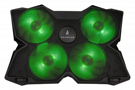 Підставка під ноутбук охолоджуюча SureFire Bora Green-LED Black (48818) - Фото 1
