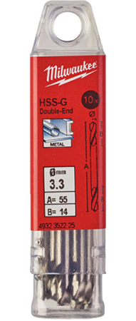 Сверло Milwaukee HSS-G DIN 1412 C 3,3х49х12 мм 10 шт. (4932352225) - Фото 1