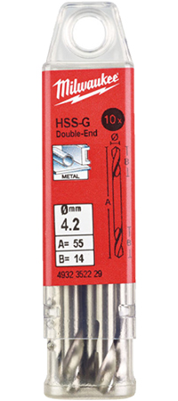 Купить Сверло Milwaukee HSS-G DIN 1412 C 4,2х55х14 мм 10 шт. (4932352229) - Фото 1 Сверло Milwaukee HSS-G DIN 1412 C 4,2х55х14 мм 10 шт. (4932352229) - Фото 1